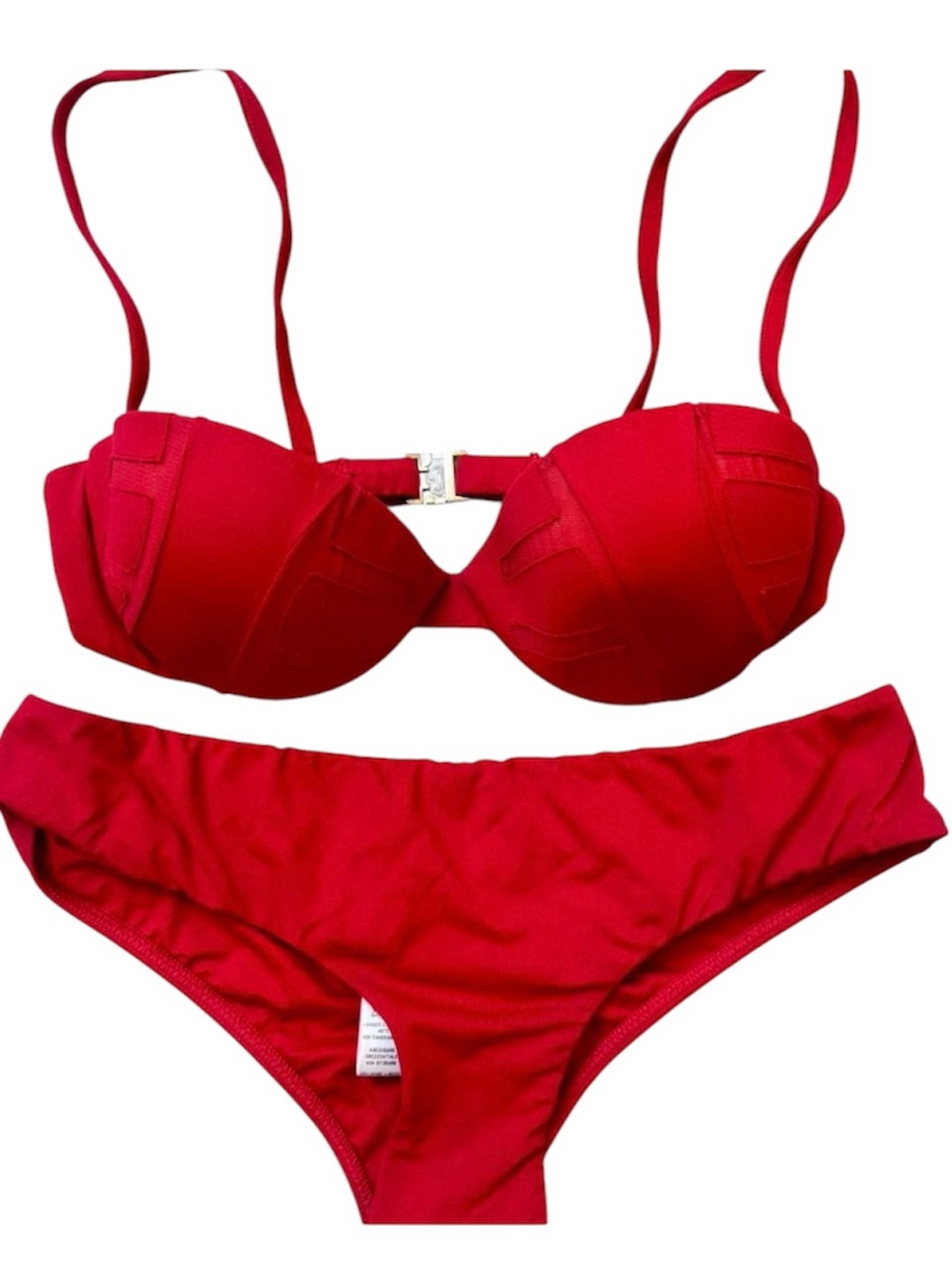 La Perla Dunes Red Push Up Underwire Two-Piece Bikini Set Size 42 Small Med